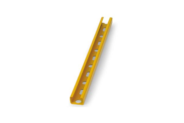 GP-PL Perfiles para cargas ligeras tipo "c". guía perforada plastificada amarilla.